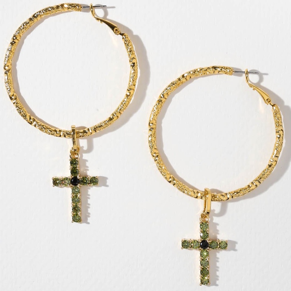 New vanessa mooney THE DARK RITUAL HOOP EARRINGS